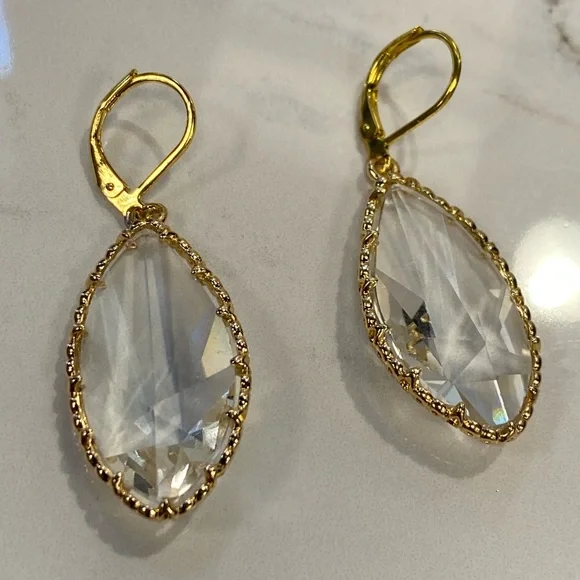 Pretty transparent leaf earrings - Picture 2 of 6